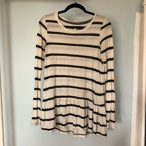 Stripe, loose fit, peplum top